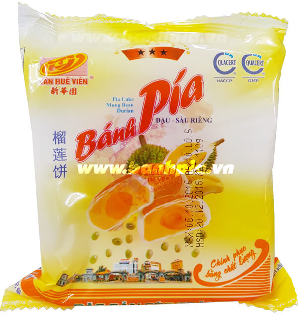 Bánh pía đậu xanh sầu riêng 3 sao Tân Huê Viên 440gr Bánh pía đậu xanh sầu riêng 3 sao Tân Huê Viên 440gr