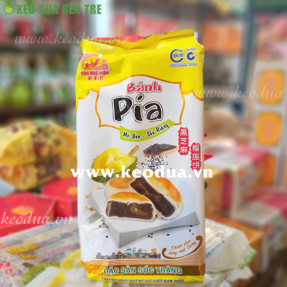 Bánh pía chay đậu xanh sầu riêng Tân Huê Viên 400gr Bánh pía chay đậu xanh sầu riêng Tân Huê Viên 400gr