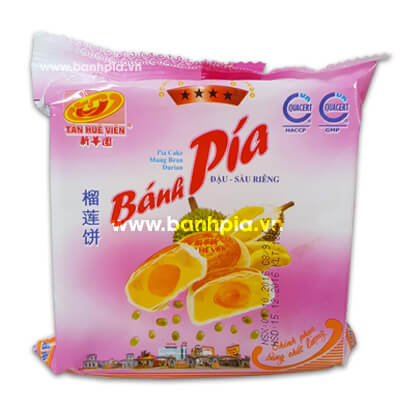 Bánh pía đậu xanh sầu riêng 4 sao Tân Huê Viên 540gr Bánh pía đậu xanh sầu riêng 4 sao Tân Huê Viên 540gr