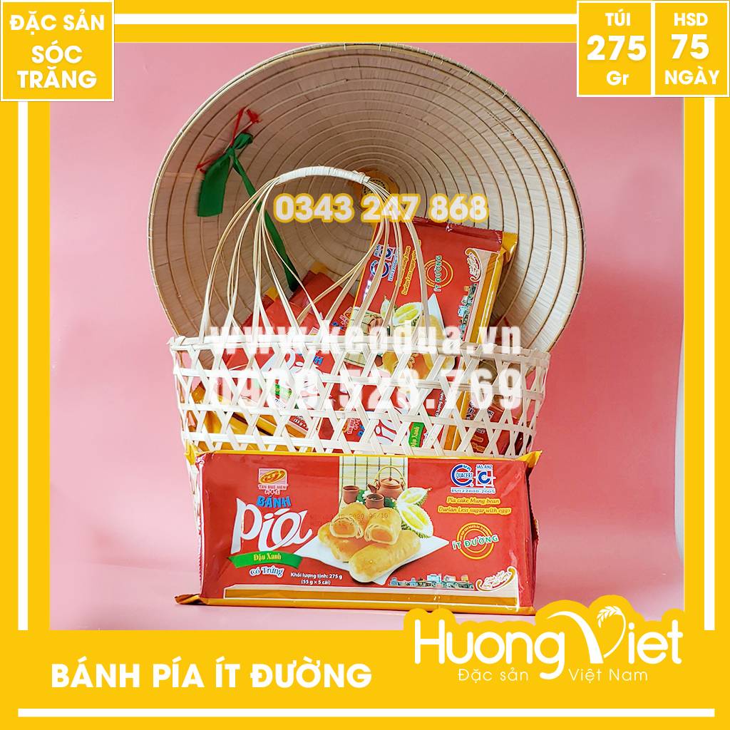 Bánh pía ít đường có trứng Tân Huê Viên 300gr Bánh pía ít đường có trứng Tân Huê Viên 300gr