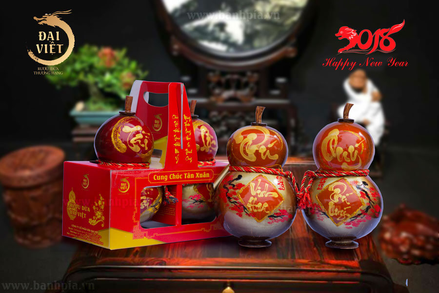 Quà tết rượu dừa hồ lô Bến Tre