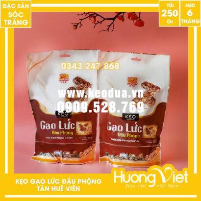 Kẹo gạo lức đậu phộng Tân Huê Viên 250gr