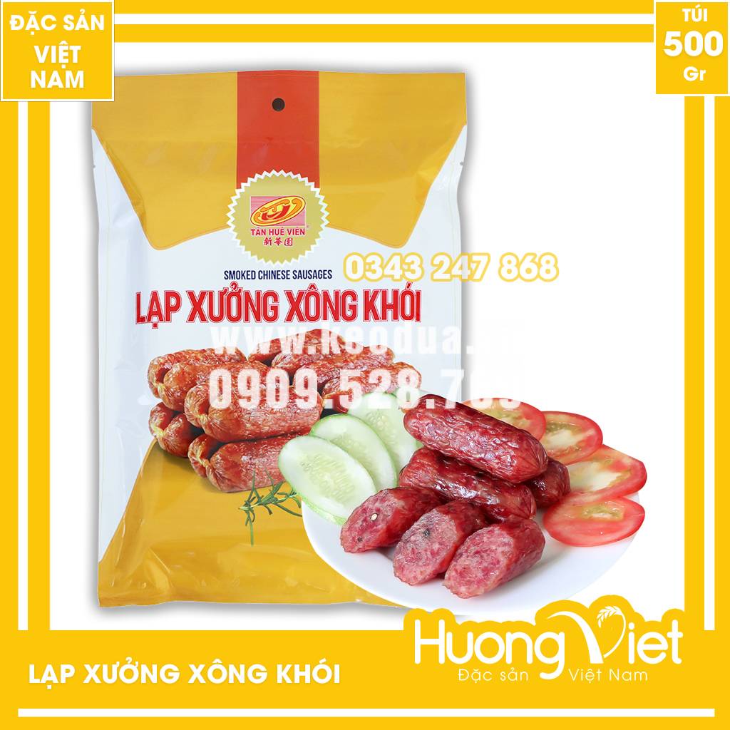 Lạp xưởng xông khói Tân Huê Viên 500gr Lạp xưởng xông khói Tân Huê Viên 500gr