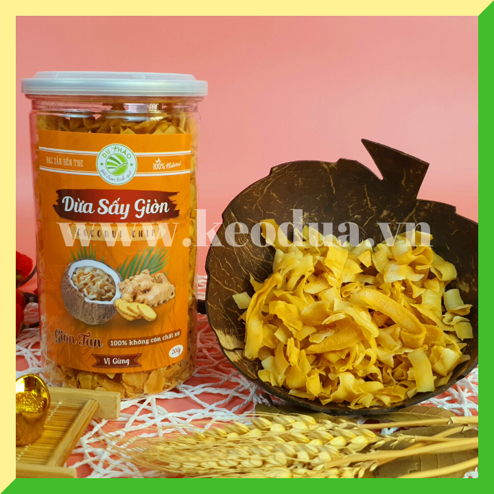 Dừa sấy giòn Bến Tre cao cấp vị tỏi ớt Dừa sấy giòn Bến Tre cao cấp vị tỏi ớt