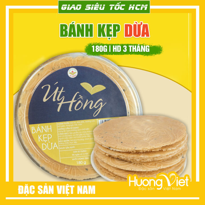 Bánh kẹp dừa nướng Út Hồng 180gr Bánh kẹp dừa nướng Út Hồng 180gr