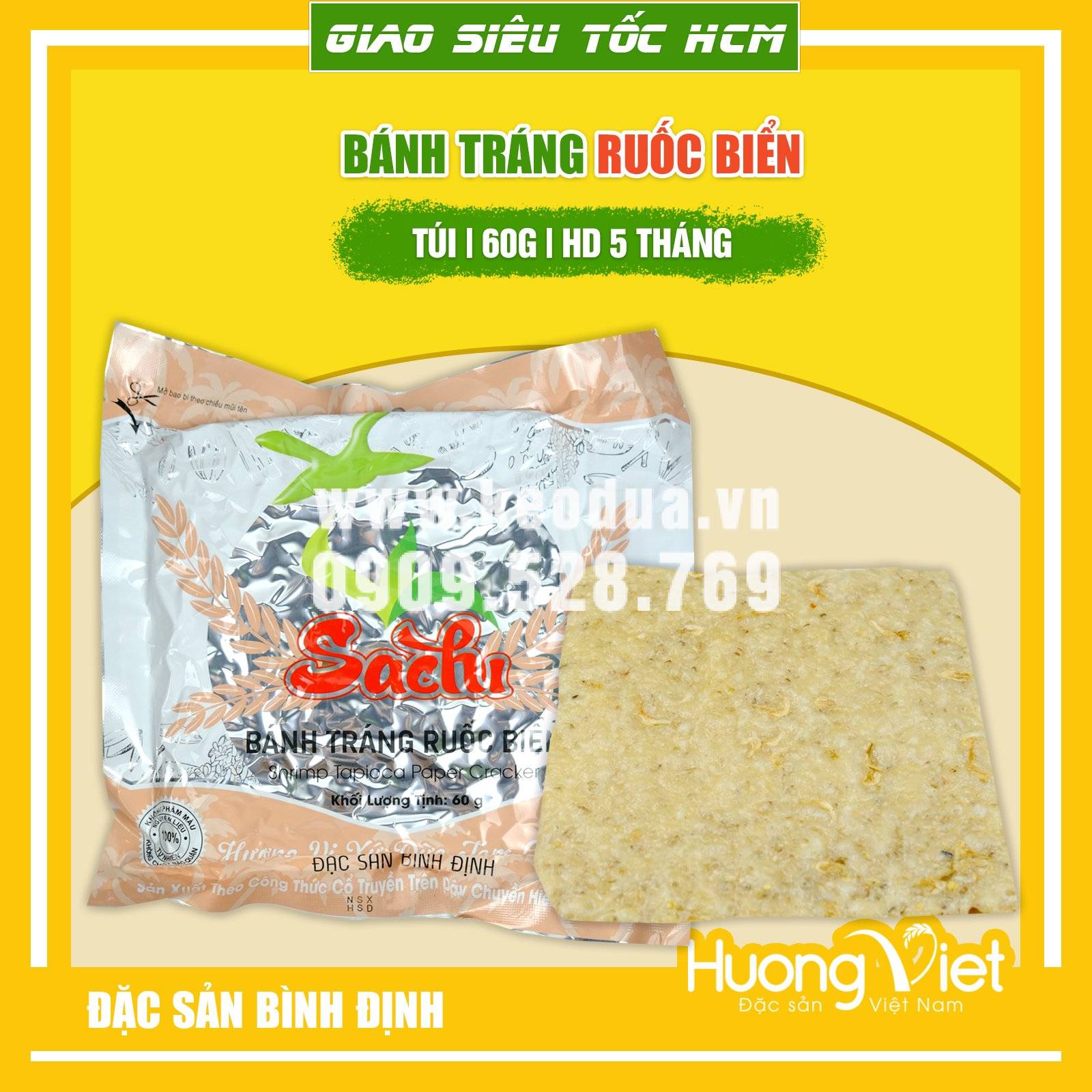 Bánh tráng nướng không đường Sachi Ruốc Biển 60gr Bánh tráng nướng không đường Sachi Ruốc Biển 60gr