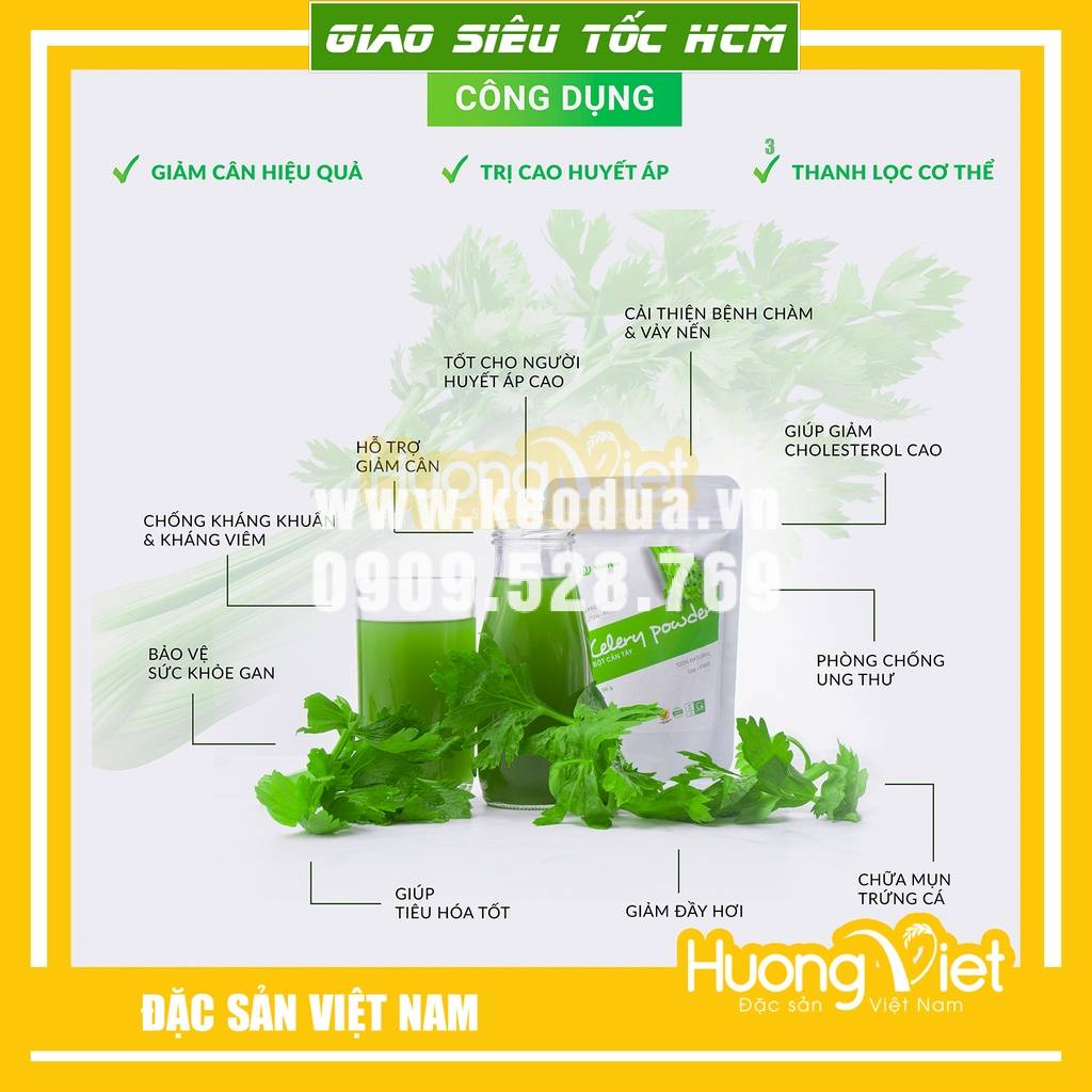 Hộp bột cần tây nguyên chất Quảng Thanh (15góix3g) Hộp bột cần tây nguyên chất Quảng Thanh (15góix3g)