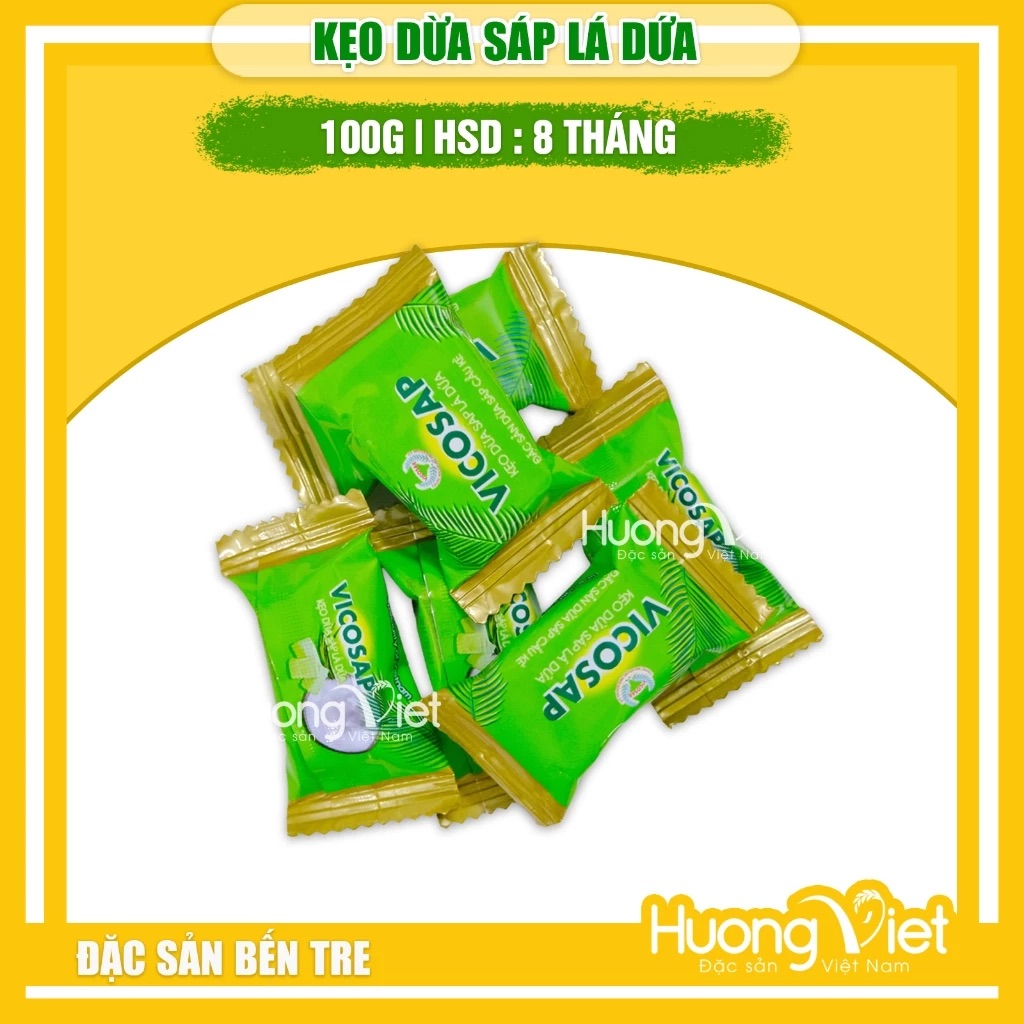Kẹo Dừa Sáp Nguyên Chất VICOSAP hộp 100g Kẹo Dừa Sáp Nguyên Chất VICOSAP hộp 100g