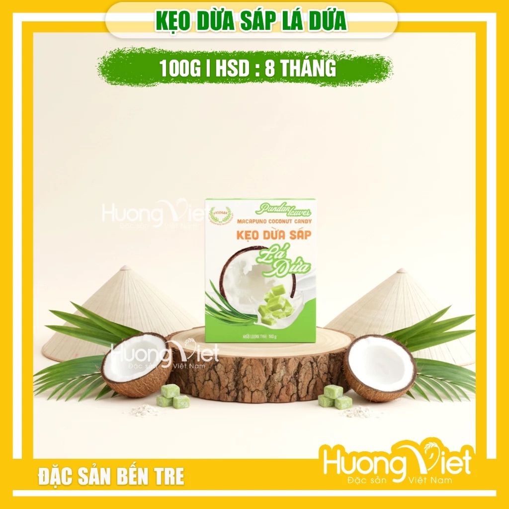Kẹo Dừa Sáp Nguyên Chất VICOSAP hộp 100g Kẹo Dừa Sáp Nguyên Chất VICOSAP hộp 100g