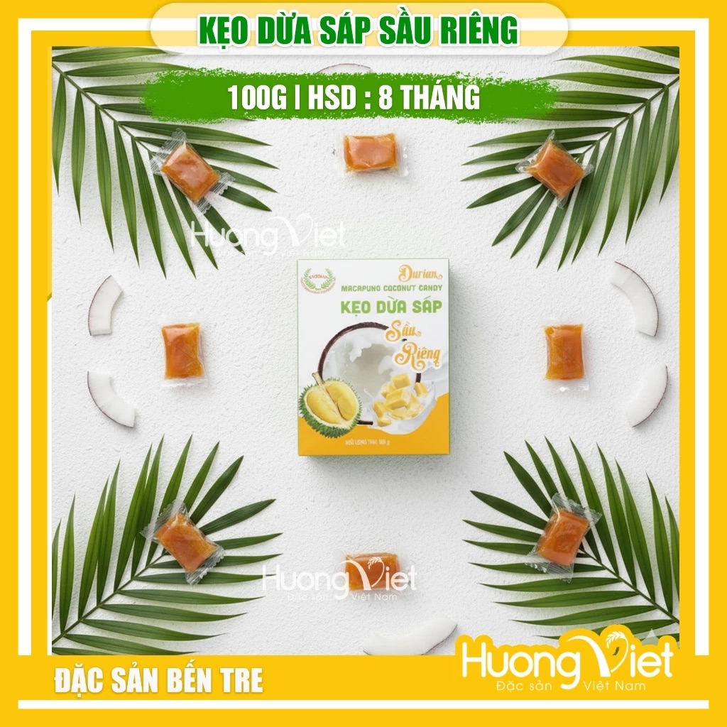 Kẹo Dừa Sáp Nguyên Chất VICOSAP hộp 100g Kẹo Dừa Sáp Nguyên Chất VICOSAP hộp 100g