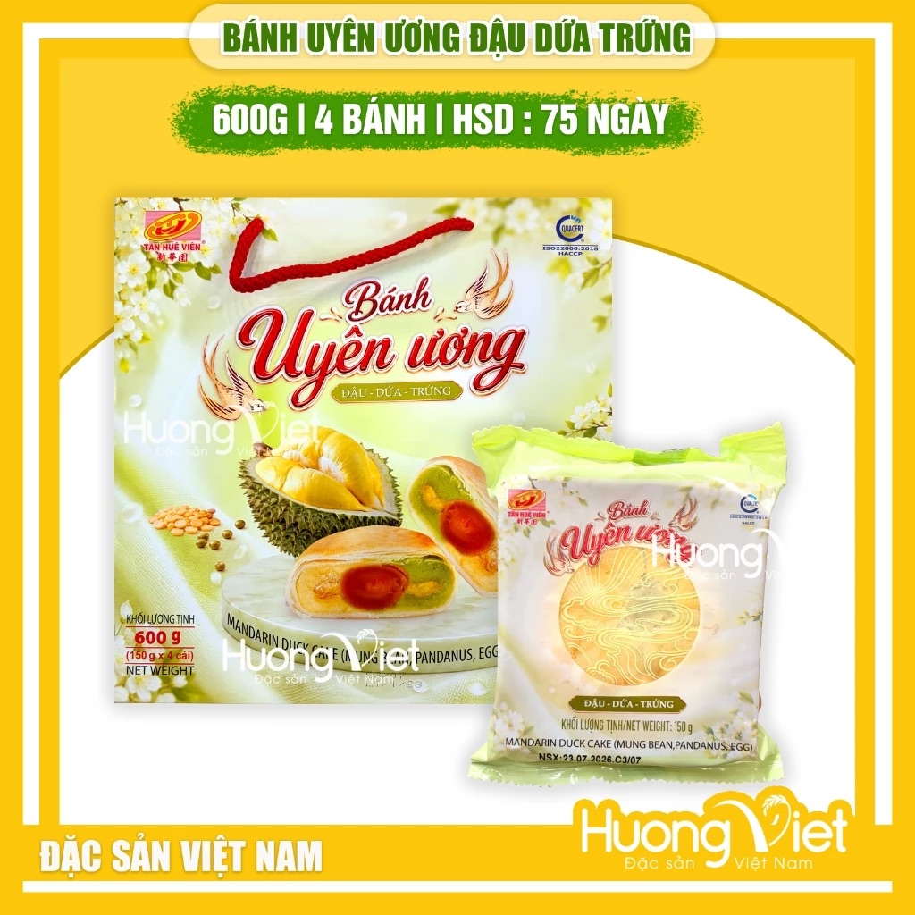 Bánh Pía Uyên Ương Đậu Dứa Trứng Tân Huê Viên hộp 600g Bánh Pía Uyên Ương Đậu Dứa Trứng Tân Huê Viên hộp 600g