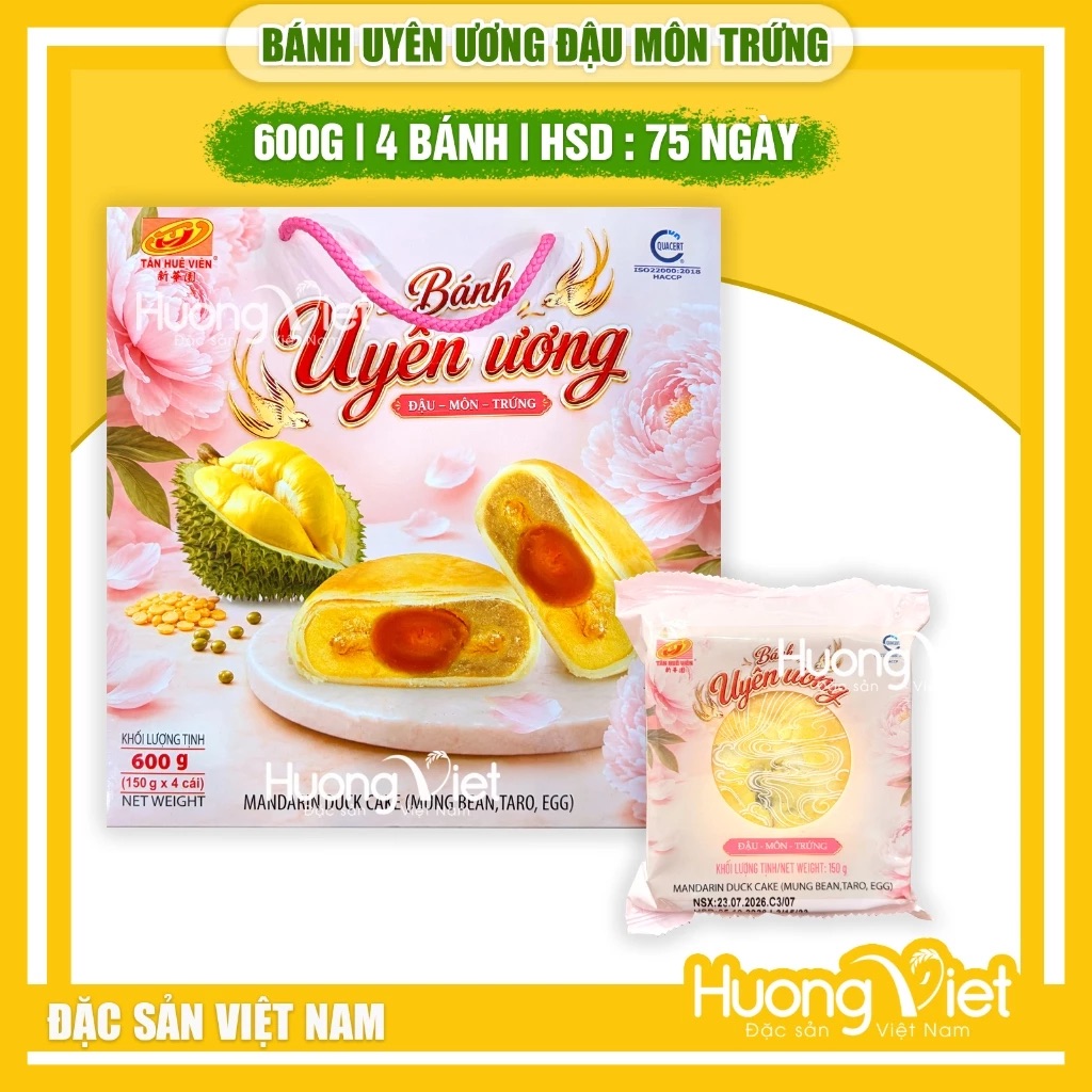 Bánh Pía Uyên Ương Đậu Dứa Trứng Tân Huê Viên hộp 600g Bánh Pía Uyên Ương Đậu Dứa Trứng Tân Huê Viên hộp 600g