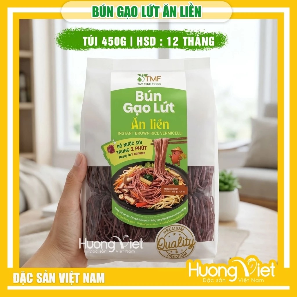 Bún Gạo Lứt Ăn Liền Tâm Minh túi 450g Bún Gạo Lứt Ăn Liền Tâm Minh túi 450g