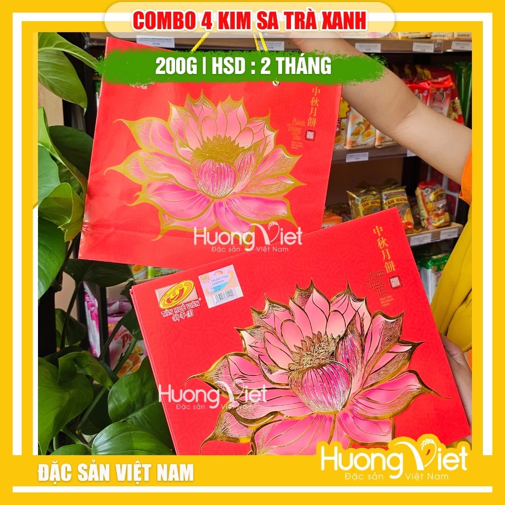 Bánh Trung Thu Kim Sa Trà Xanh Tân Huê Viên Bánh Trung Thu Kim Sa Trà Xanh Tân Huê Viên